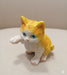 Small, orange and white kitten figurine with bright blue eyes for Garden & Home Décor