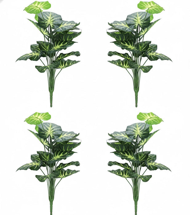 Set of 4 realistic artificial pothos plants with trailing green leaves for indoor home and office decor.
