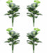 Set of 4 realistic artificial pothos plants with trailing green leaves for indoor home and office decor.