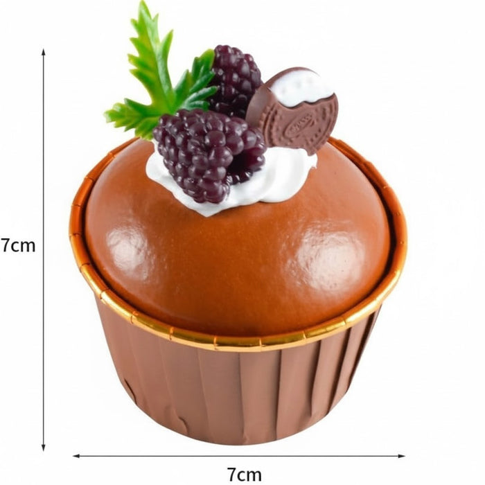 Wonderland Set of 6 Realistic  Fruit Topped Muffins| Cupcakes - Display Food Props| for Home Décor, Kitchen Display, Pjotography