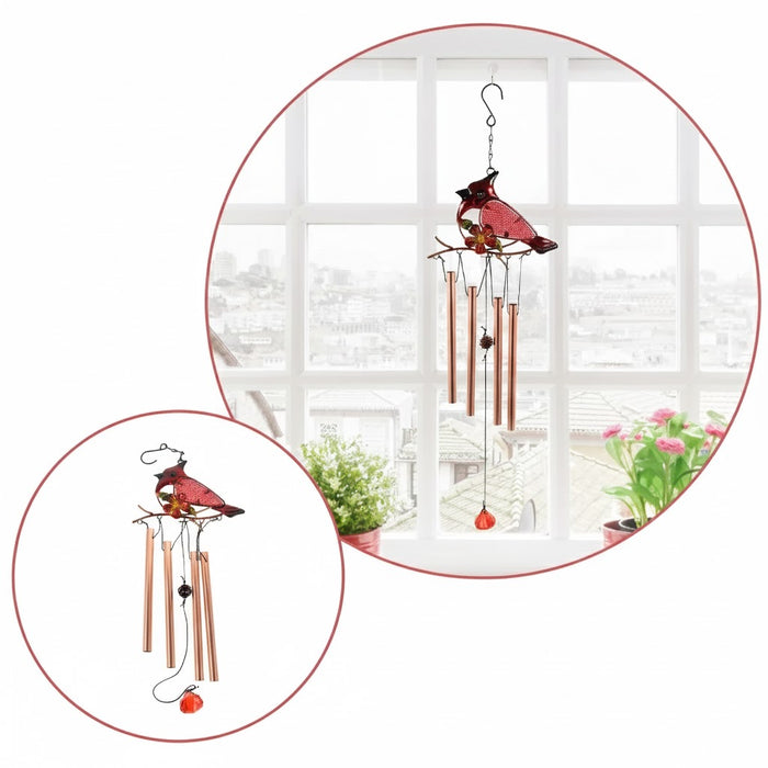 Wonderland Bird Wind Chime with Copper Tone Tubes - Outdoor Garden Décor | Hanging Décor for Balcony and Home Décor