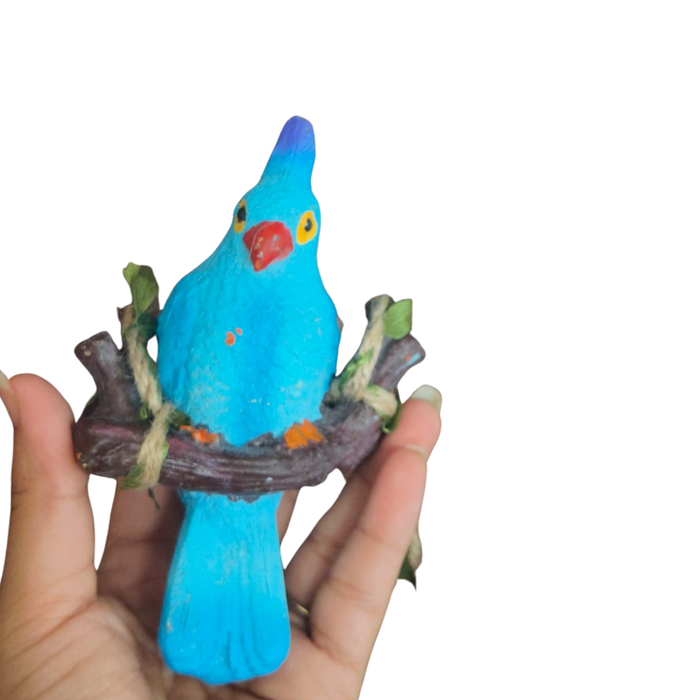 Hand-Painted Resin Hanging Blue Bird Garden Statue