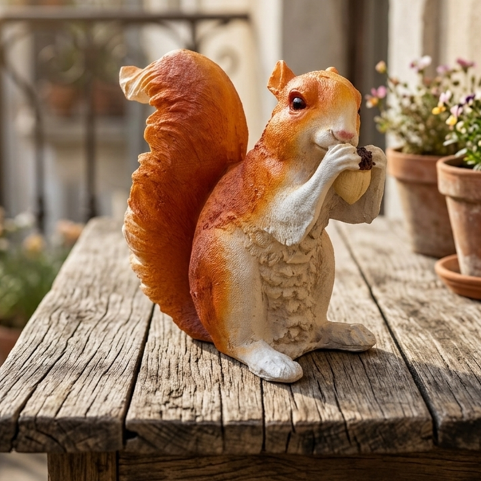 Squirrel Statue for Balcony and Garden Decoration