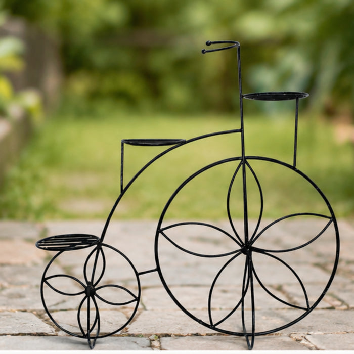 4-Tier Metal Bicycle Plant Stand – Black