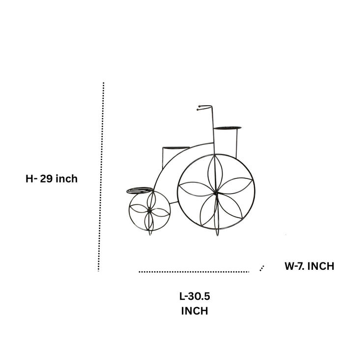4-Tier Metal Bicycle Plant Stand – Black