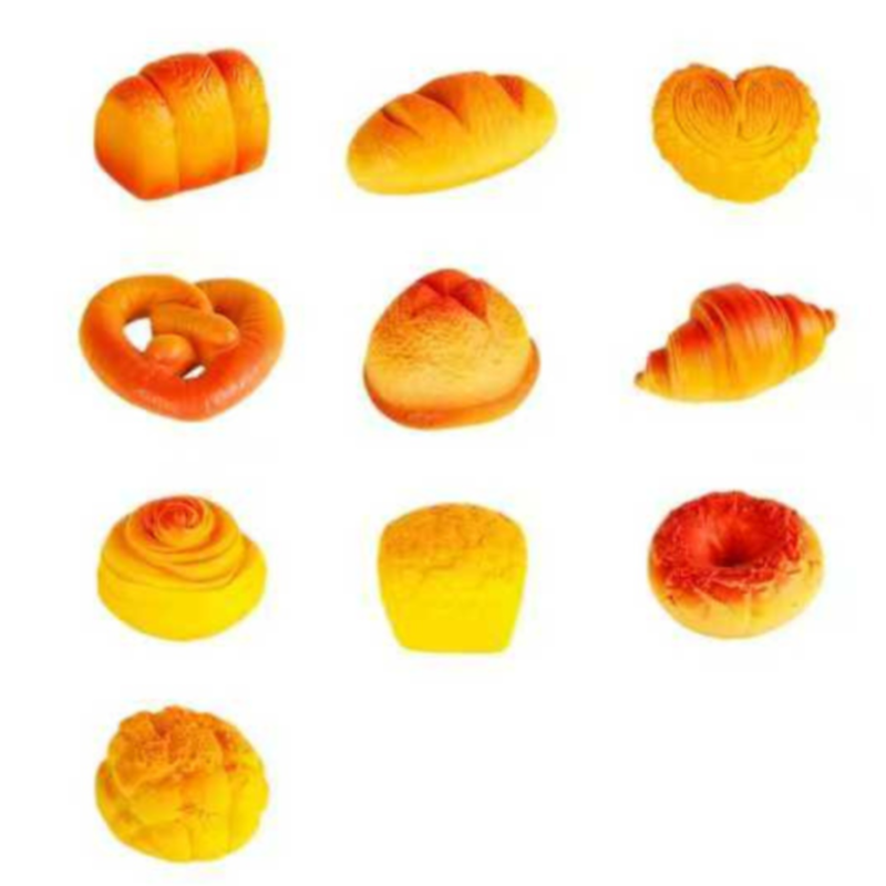 Set of 10 Realistic Miniature Bakery & Bread Plastic Decors for DIY Crafts