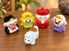 Set of 5 cute chibi Journey to the West resin miniatures featuring Sun Wukong, Tang Sanzang, Pigsy, Sandy, and White Dragon Horse on a neutral background.