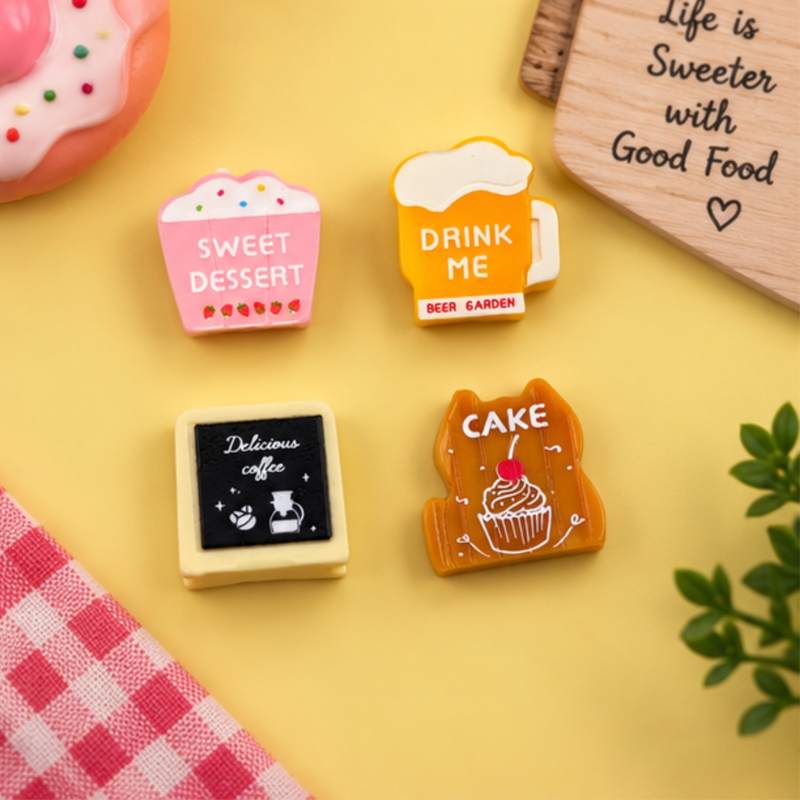Cute Food and Drink Decorative Miniatures (Set of 4)