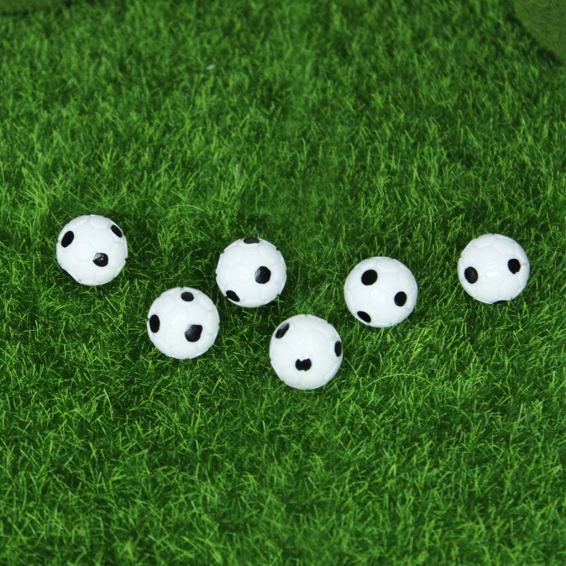 Miniature Soccer Balls Set of 6 – Tiny Football Plastic Figurines for Dollhouse, Fairy Garden & Crafts