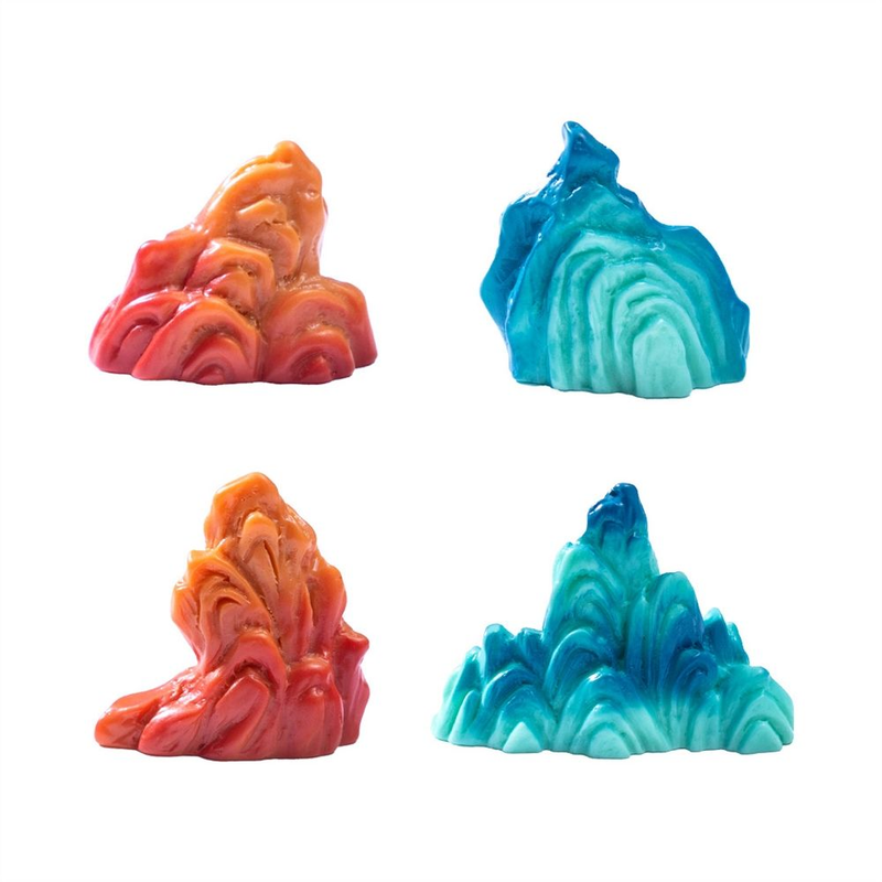 Miniature Rock and Mountain Showpiece for Home Decor, Fairy Garden, and Terrarium (Set of 4)