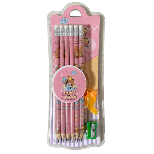  2B Pencil set -Pack of 12  with top erasers , 1 grip and 1 sharpner | Writing pencils for school and return gifts|Pink Colour