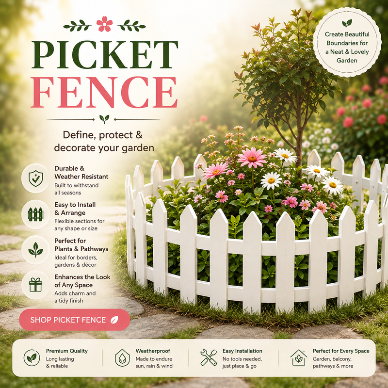 Picket fence garden decor, under 499 rupees
