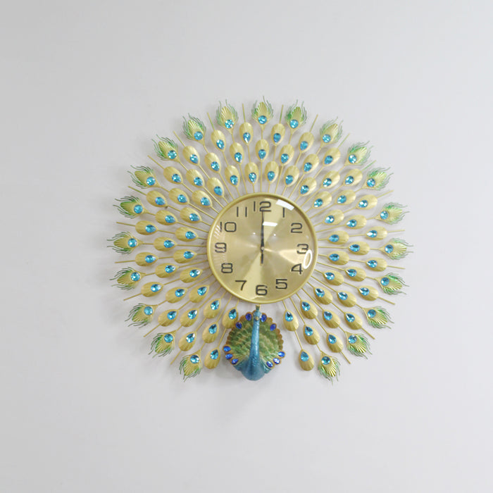 Luxury Dancing Peacock Wall Clock, wall haning decoration, office, home decor