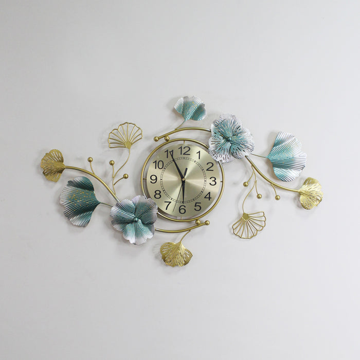 Luxury Leaf Wall Clock, wall art, wall hanging, modern design for home decoration