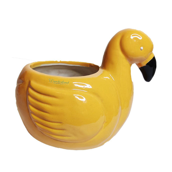 Duck Ceramic Pot for Home and Garden Decoration (Yellow)