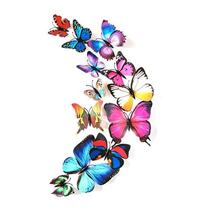 12 PCS 3D Butterfly Magnets for Fridge and Wall Decoration