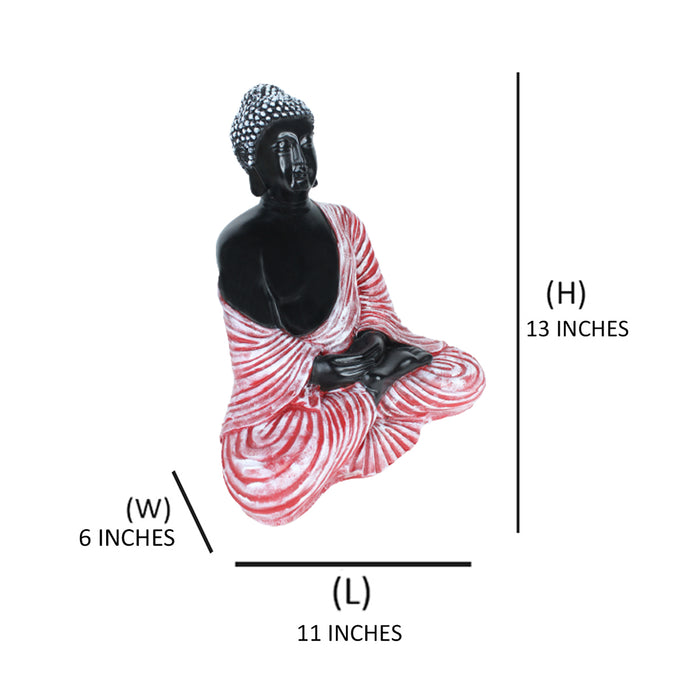Buddha Statue for Home and Garden Decoration (Pink & Black)