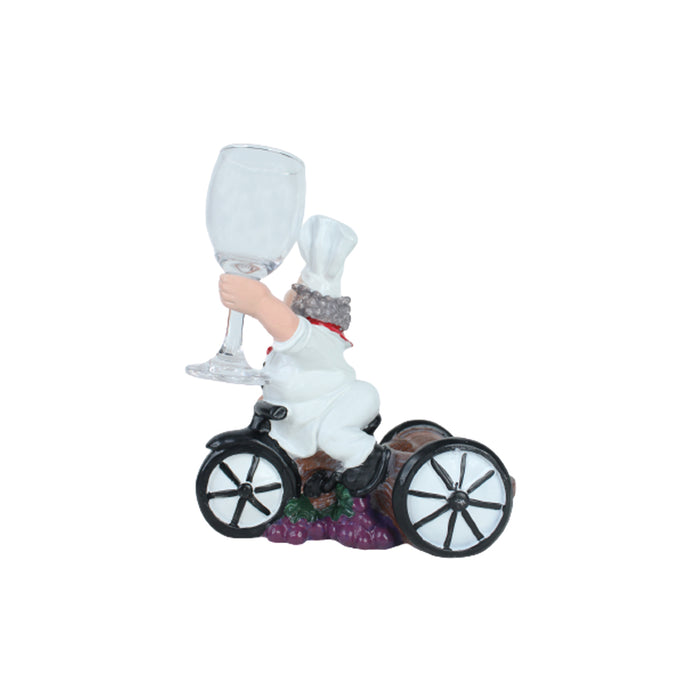 Chef with Holding Glass with Cart