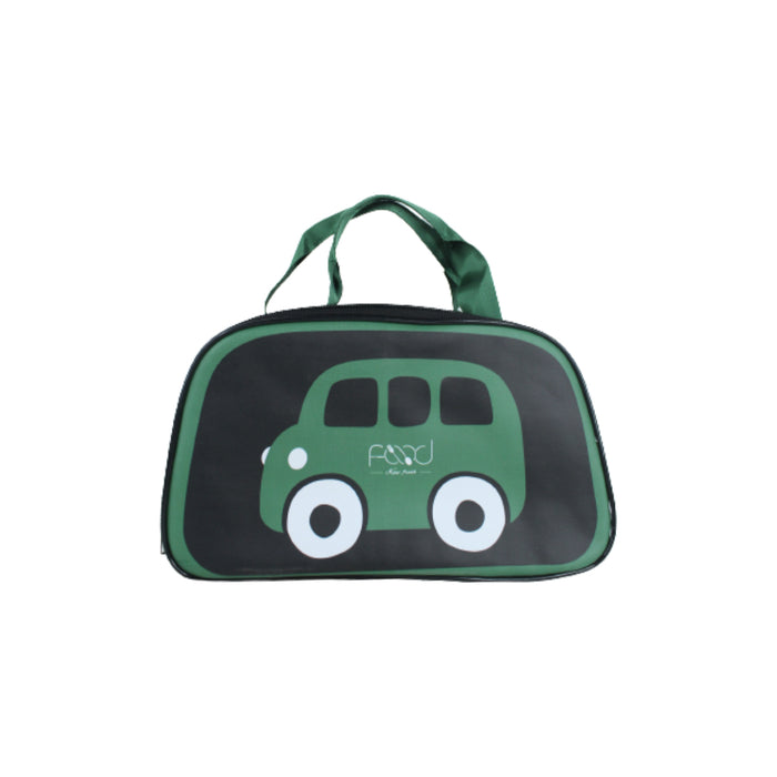 Car Print Insulated Lunch Bag for Kids (Green)