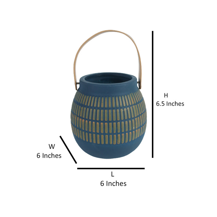 Ceramic Bucket Pot-Blue