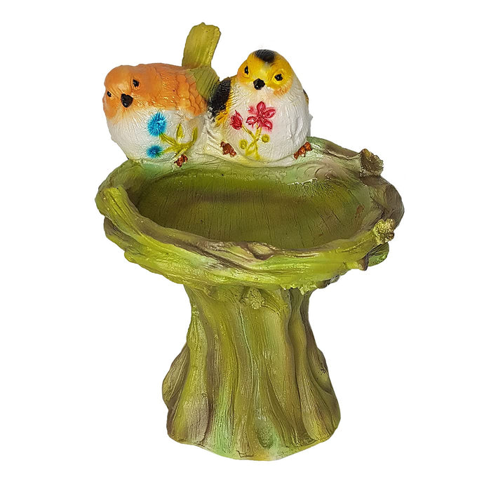 Bird Feeder with Two Birds on Stand for Garden Decoration