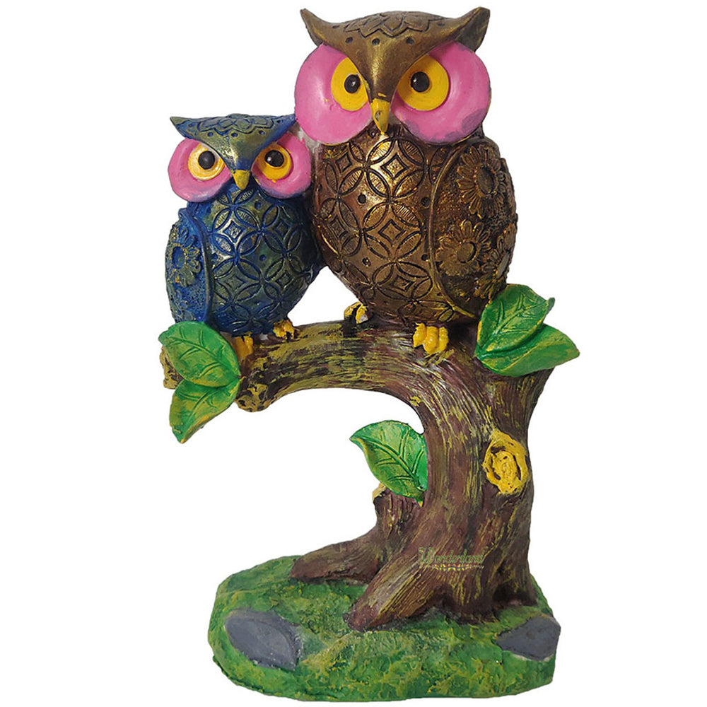 Two Owl on Tree for Home and Garden Decoration