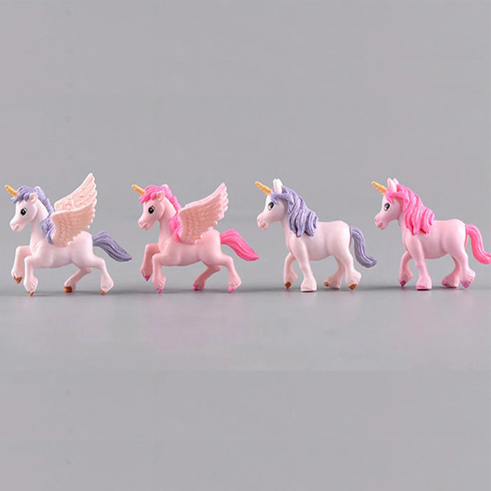 Miniature Toys : (Set of 4) Unicorns for Fairy Garden Accessories - Wonderland Garden Arts and Craft