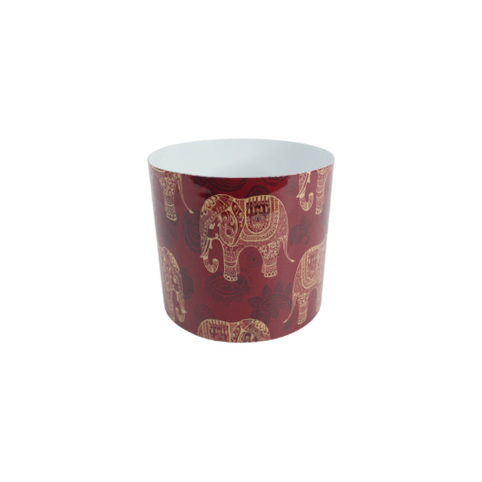 Wonderland  Red Elephant print Metal pot with stand