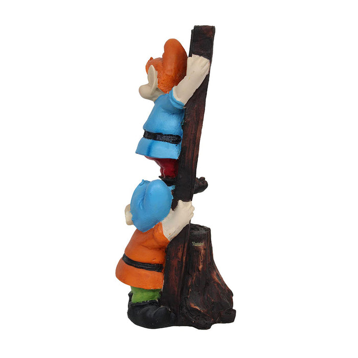 Gnome/Dwarf Climbing Stairs Statue (Blue & Orange)