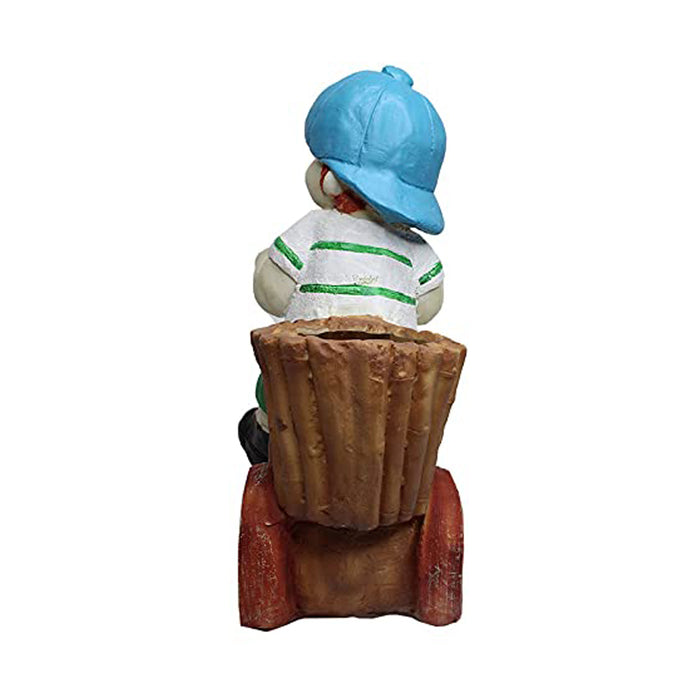 Boy on Cycle Pot Planter for Balcony and Garden Decoration (Light Blue)