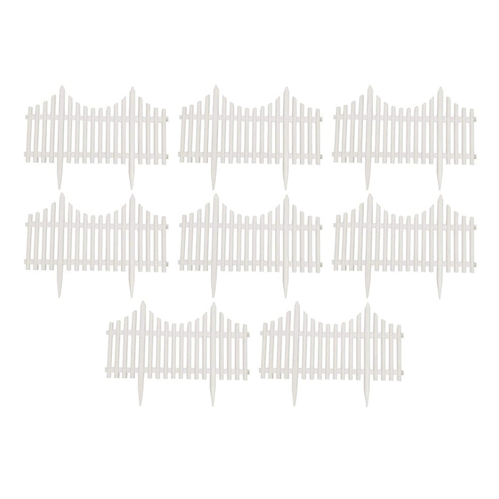 Pack of 4pc PP Picket Fence with Spikes for Outdoors and Flower beds