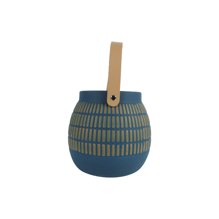 Ceramic Bucket Pot-Blue