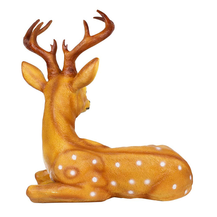 Deer with Horns Sitting for Balcony and Garden Decoration
