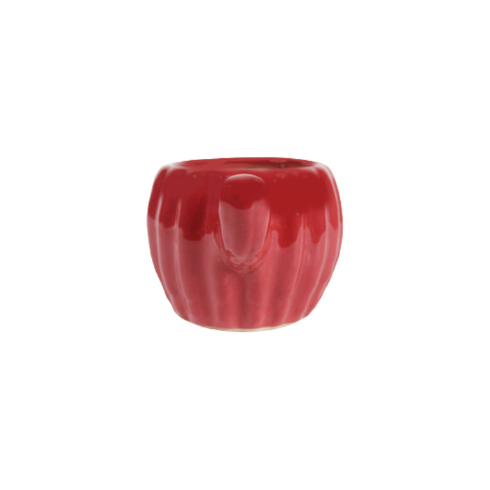 Wonderland Ceramic table top cactus shape pot in Red