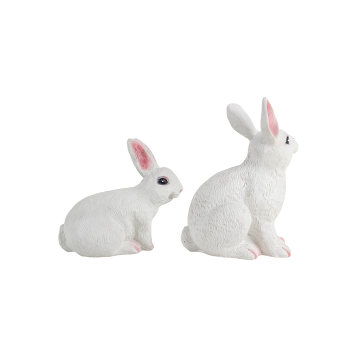 Wonderland ( Pack of 2 ) resin Cute Standing and Sitting Rabbit (Medium)
