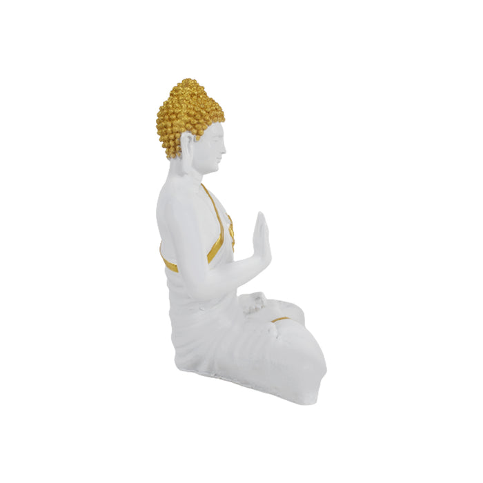 Wonderland Resin 14 '' Buddha (Golden & White) (Aashirwad)