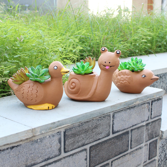 animal pot plants Buy 3 Terracotta Animal Pot (small plants & succulents) Online — Wonderland Garden Arts and Craft