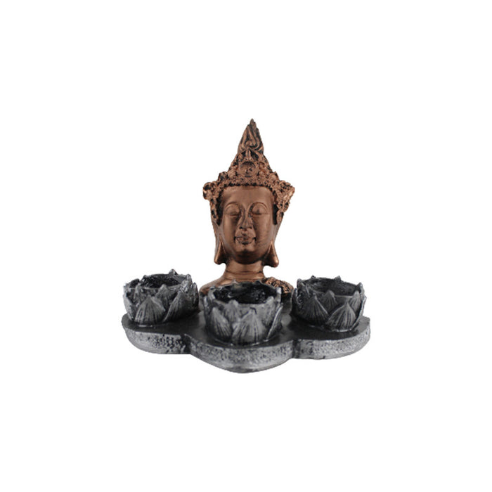 Wonderland Buddha Idol Statue Showpiece With  (Grey)Candle Holder for Living Room Home Décor and