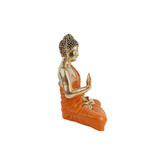 Wonderland Resin 14 '' Buddha (Golden Body & White)  (Aashirwad)