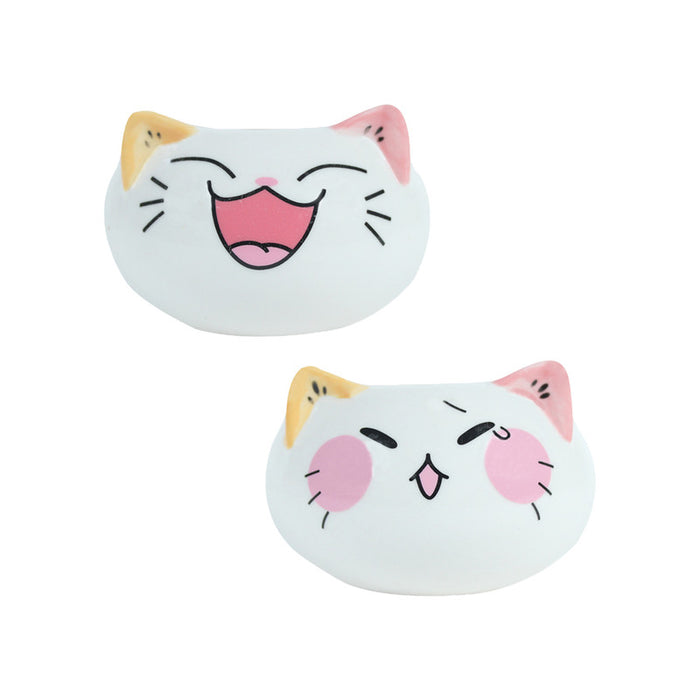 Imported Set of 2 Ceramic Cats Small Size Plants Pot