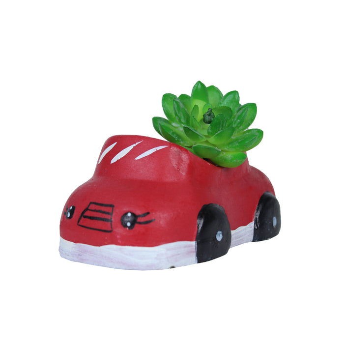 Small Car Succulent Pot for Home Decoration (Red)