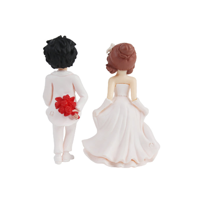 Romantic Couple-Peach and Pink( Miniature toys , cake toppers , small figuine, Valentine couple)