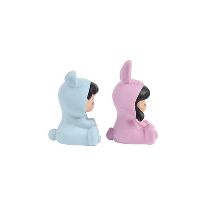 Pajama Couple( Miniature toys , cake toppers , small figuine, Valentine couple)