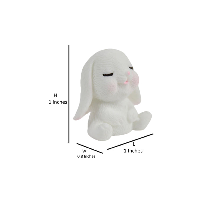 Mini Sitting Bunny  (Set of 6)( Miniature toys , cake toppers , small figuine, Valentine rabbirs)