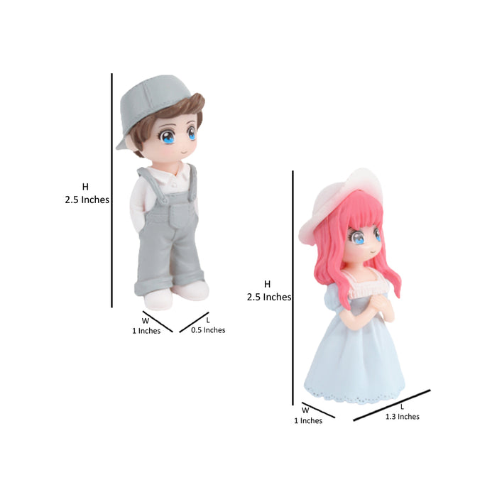 Dangri Boy  Couple-2( Miniature toys , cake toppers , small figuine, Valentine couple)