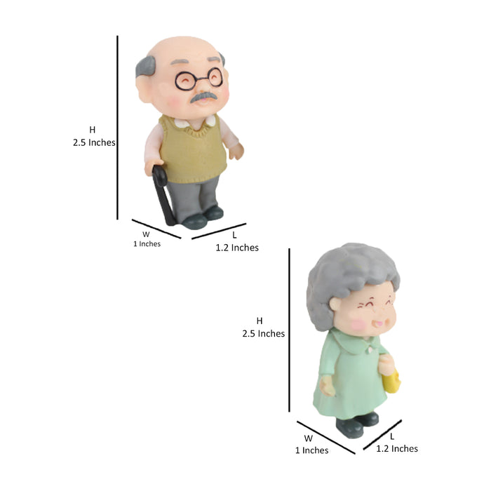 Cute Old Grandparents( Miniature toys , cake toppers , small figuine, Valentine couple)