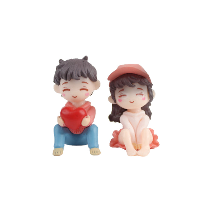 Couple Holding Heart Couple( Miniature toys , cake toppers , small figuine, Valentine couple)