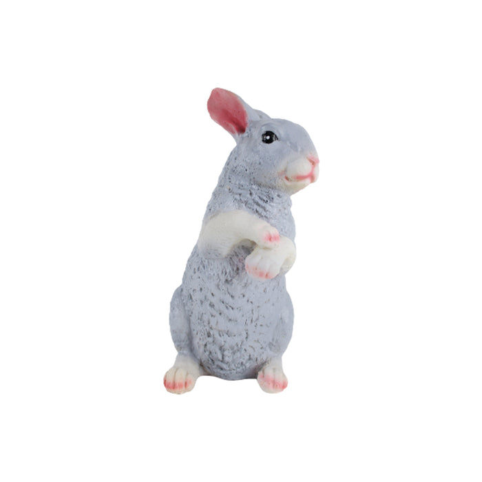 Wonderland resin garden decor Cute Standing Rabbit (Grey)