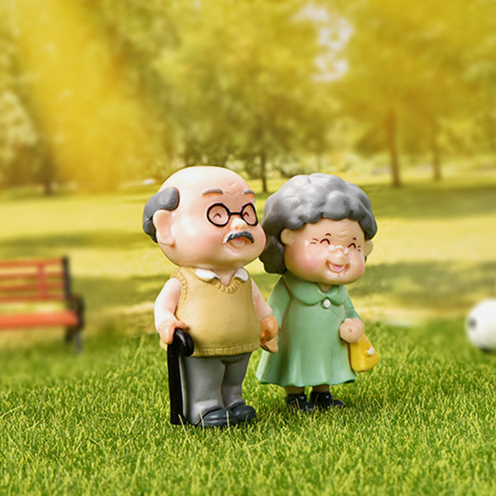 Cute Old Grandparents( Miniature toys , cake toppers , small figuine, Valentine couple)
