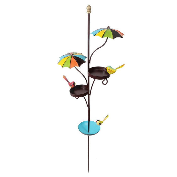Metal Umbrella Bird Feeder Stake for Garden and Balcony Decoration